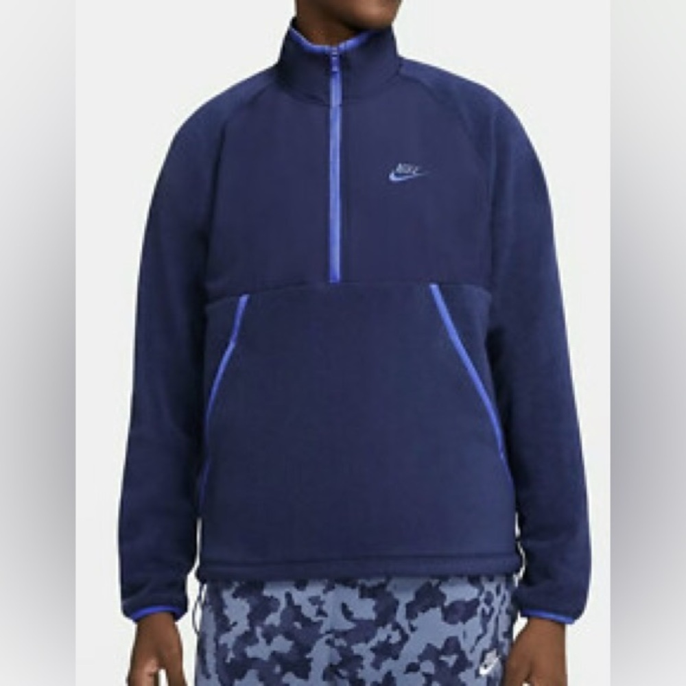 Nike Men Winterized Half Zip Fleece Pullover Dark Blue Men’s
